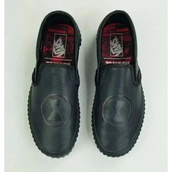 Vans Women's 6.5 Men's 5 Marvel Black Widow Classic Slip-On Logo Tag Sneakers - Picture 11 of 12